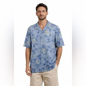 Polo Ralph Lauren Boat Trees Clayton Aloha Hawaiian Button Up Shirt Men’s Medium